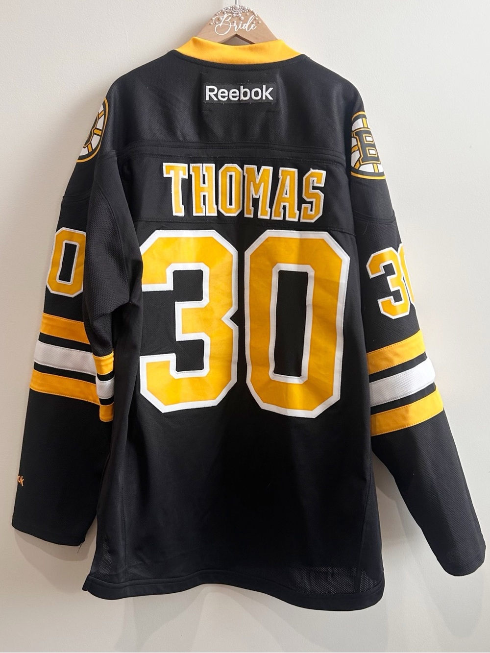 Reebok Premier NHL Boston Bruins Tim Thomas #30 Alternate Bear Jersey Men's L